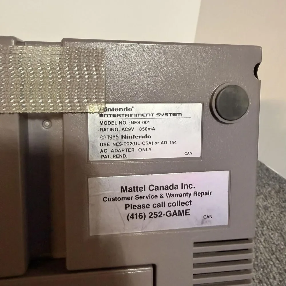 Vintage Nintendo NES-001 Console Gray Japan NTSC-U/C AC Adapter Tested System